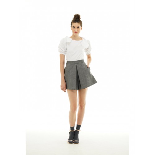 Knitted Short Skirt (grey)